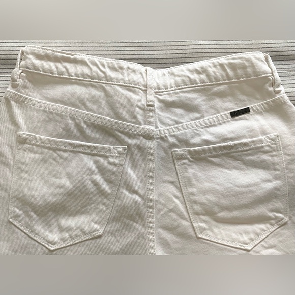 KanCan Womens M Solid White Denim Jean Shorts w/ Frayed Edge Boho Coastal Beach - Picture 7 of 15